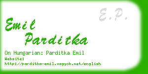 emil parditka business card